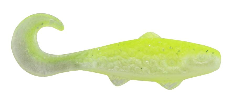 Luck E Strike Swim-N-Minnow, 2.5-in, Chartreuse/Pearl, 8 Pack