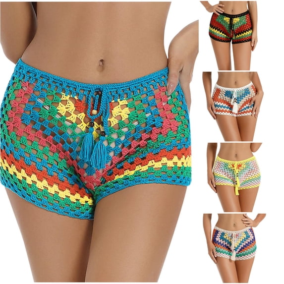 Swim Pants For Women Full Coverage Bikini Bottoms Blue Mid Rise Swim Bottoms Women's Bikini Swimsuits