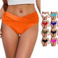 thumbnail image 1 of Swim Pants For Women Full Coverage Swimsuits For Women Orange Mid Rise Bikini Bottom Womens Swimsuits, 1 of 5