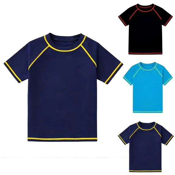Swim Rash Guard Boys UV Protection Girls Swim Shirts Quick Dry Beach Shirt 7-8 Years