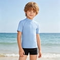 thumbnail image 1 of Swim Rash Guard Boys UV Sun Protection Swim Shirts Lightweight Girls Summer Shirts 9-10 Years, 1 of 5