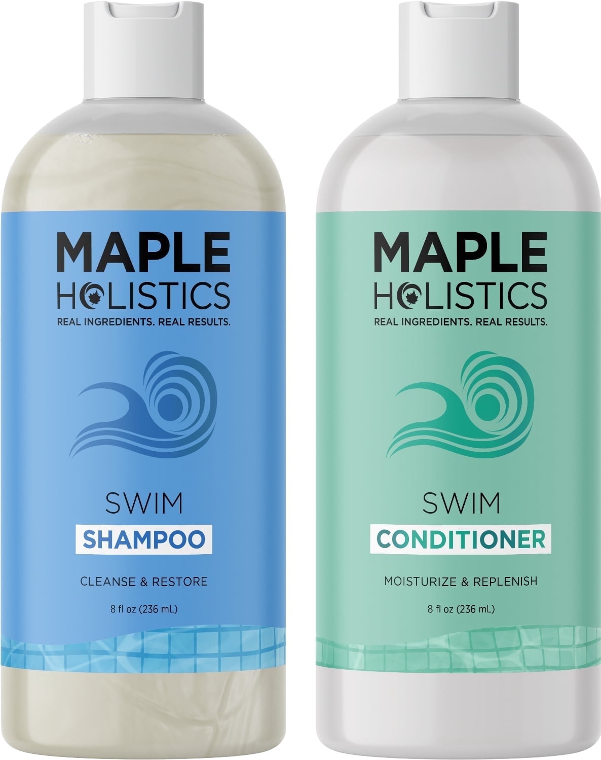After Swim Shampoo and Conditioner Set - Chlorine Shampoo and Conditioner for Swimmers with Tea Tree and Rosemary Oil - Clarifying Shampoo for Hard Water Chlorine and Saltwater with Replenishing Oils