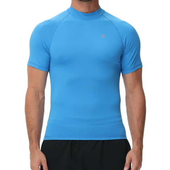 Weilanxin Men's UPF50  Quick-Dry Rash Guard Shirt Surfing, Running, Water Sports, Reflective Safety Design