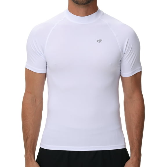 Weilanxin Men's UPF50 Quick-Dry Rash Guard Shirt Surfing, Running, Water Sports, Reflective Safety Design