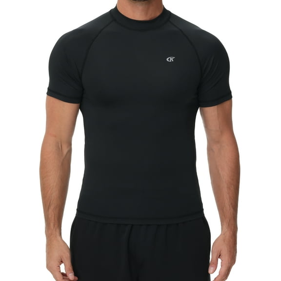 Weilanxin Men's UPF50+ Quick-Dry Rash Guard Shirt Surfing, Running, Water Sports, Reflective Safety Design