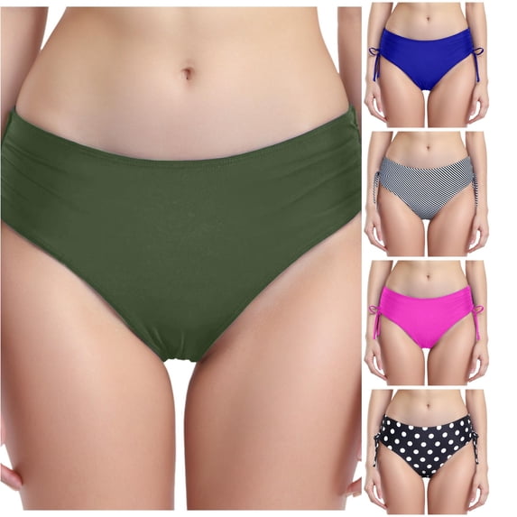 Swim Shorts For Women Bikinis Full Coverage Bottom Green Mid Rise High Leg Bikini Bottom Swimsuit Bottoms For Women