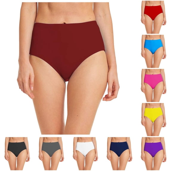 Swim Shorts For Women Full Coverage Swimsuit Red Mid Rise Bikini Bottoms Womens Swimsuits