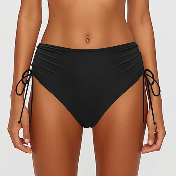 Swim Shorts For Womens Full Coverage Swimsuit Black Mid Rise Swim Bottoms Womens Swimsuits
