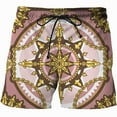 thumbnail image 1 of Swim Shorts Men Elastic Waisted Drawstring Jogging Shorts Vintage Print Graphic Sretchy Summer Casual Beach Shorts, 1 of 2