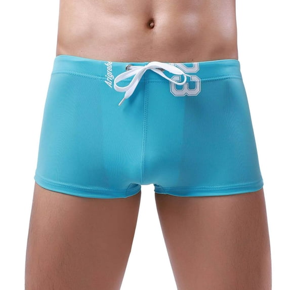 Swim Shorts Men Male Swimwear Shorts Large Size Slim Fit Breathable Beach Wear Bathing Suit Men Sky Blue L