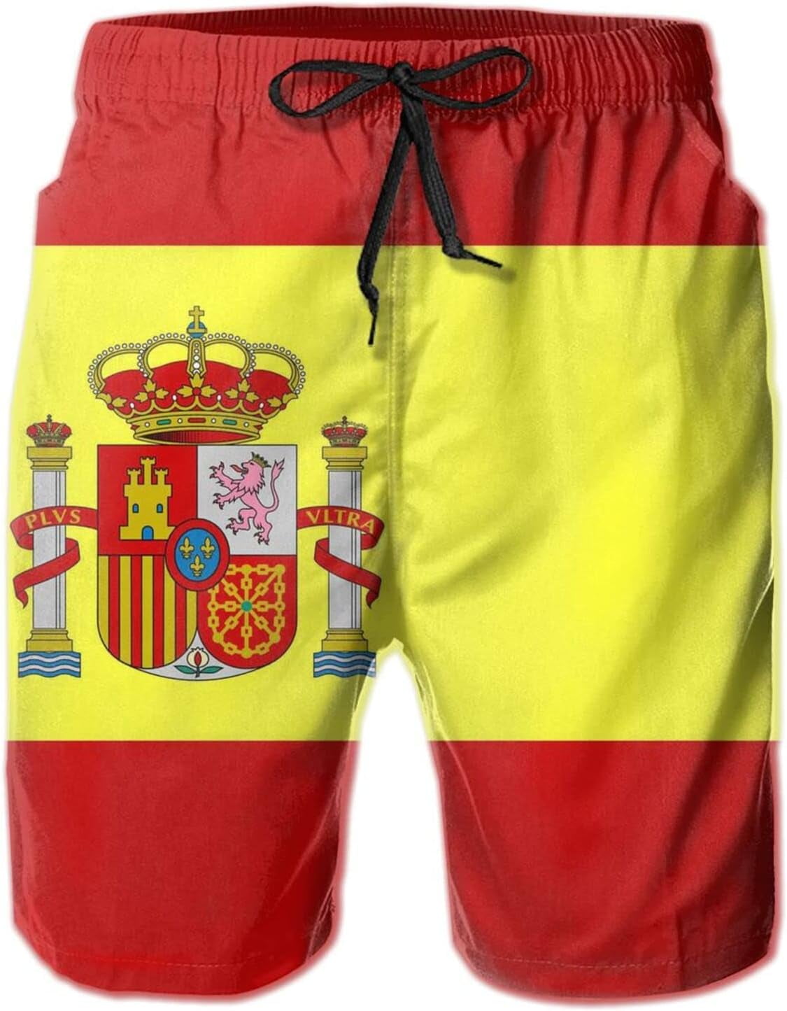 Swim Shorts Mens Beach Shorts Spanish Flag 3D Printed Swim Trunks Quick