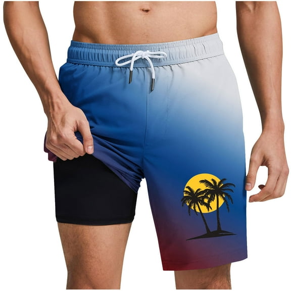 Swim Shorts Qiggri Men Casual Fashion Print Shorts With Pockets Elastic Waist Beach Pants Mens Board Shorts