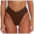 thumbnail image 1 of Swim Shorts Women Bikinis Full Coverage Bottom Brown Mid Rise High Leg Bikini Bottom Women's Bikini Swimsuits, 1 of 3