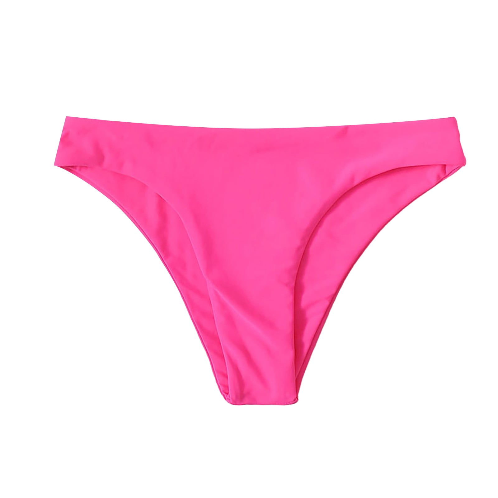 Swim Shorts Women Bottom Swimsuit Mid Rise High Cut Hot Pink Banded ...