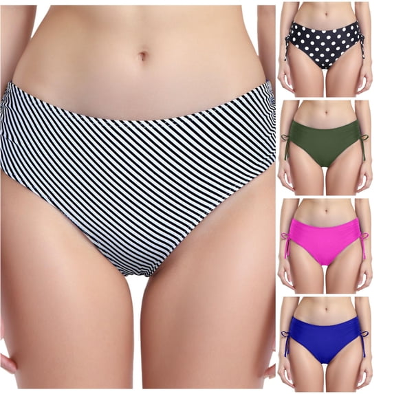 Swim Shorts Women Full Coverage Bikini Bottom Dark Gray Midrise Bikini Bottom Womens Swimsuits
