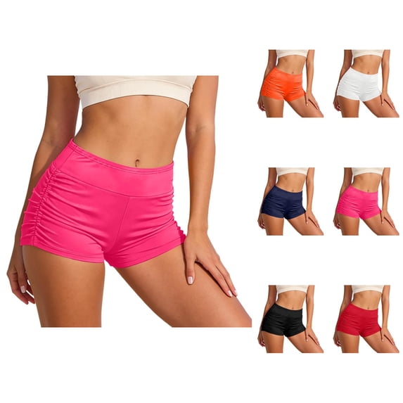Swim Shorts Women High Waisted Adjustable Ruched Side Boyshorts Swim Bottom Tummy Control Bathing Suit Bottoms