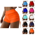 thumbnail image 1 of Swim Shorts Women V Cross High Waisted Ruched Side Tie Boy Shorts Tummy Control Swim Bottom Bathing Suit Bottoms, 1 of 7