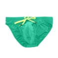thumbnail image 1 of Swim Shorts for Men Casual Drawstring Underwear Solid Breathable Brief Comfortable Underpants Swimsuit Green, 1 of 6