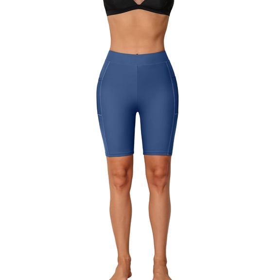 Swim Shorts for Women with Pockets High Waisted Swimsuit Shorts Board Shorts