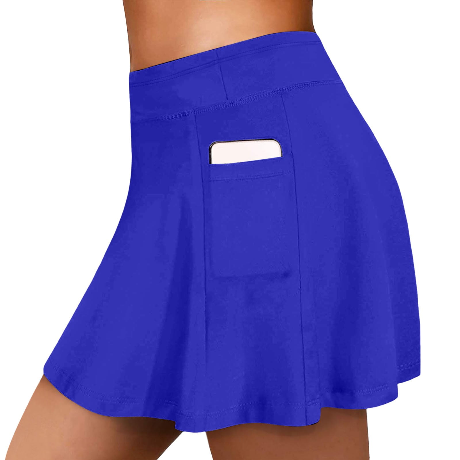 Swim Skirts 2 In 1 Skirts Women High Waisted Swim Skirt Long Skirted Swimsuit Bottom Athletic Bathing Suit Skirt With Panty Swimwear Bottoms Blue 2XL
