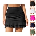 thumbnail image 1 of Swim Skirts for Women High Waisted Ruched Ruffle Bathing Suit Skirt with Short Tummy Control Swimsuit Bottom, 1 of 8
