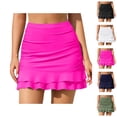 thumbnail image 1 of Swim Skirts for Women High Waisted Ruched Ruffle Bathing Suit Skirt with Short Tummy Control Swimsuit Bottom, 1 of 9