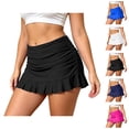 thumbnail image 1 of Swim Skirts for Women High Waisted Ruched Tummy Control Ruffle Swim Bottom Bathing Suit Bottoms, 1 of 8