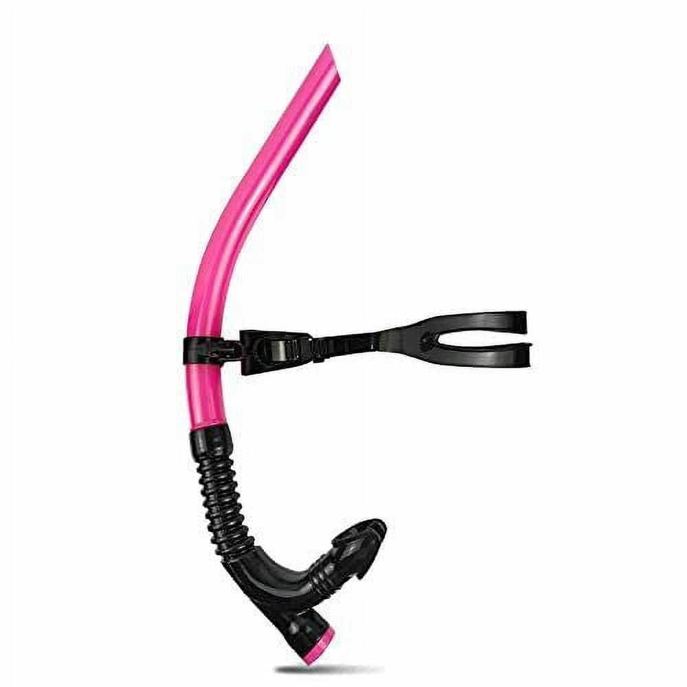 Swim Snorkel, OneWay Purge Valve Swimmers Snorkel for Lap Swimming Training Snorkeling, Front