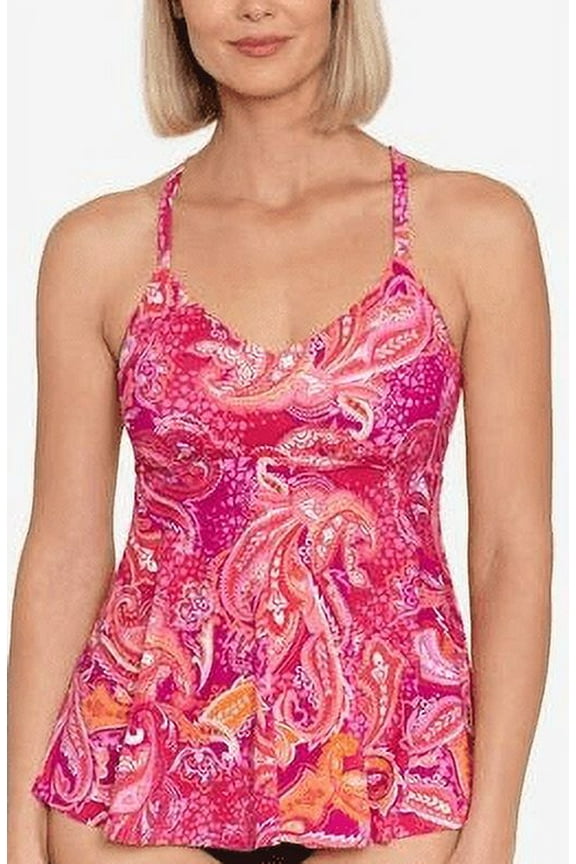 Women's Printed Underwire Tankini Paisley 14