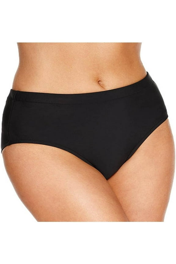 Plus Size High-Waist Swim Brief Bottom Women's Swimsuit 18W
