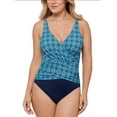 thumbnail image 1 of Swim Solutions Surplice Blue Tummy-Control One-Piece Swimsuit 8, 1 of 3