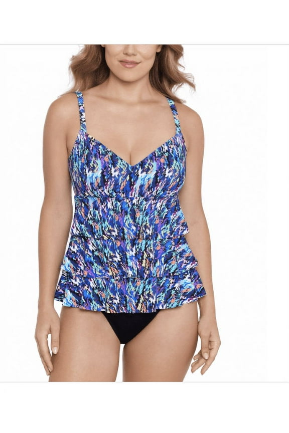 Women's Printed Tiered Fauxkini One-Piece Swimsuit, Created for Macy's - Rainbow Rain