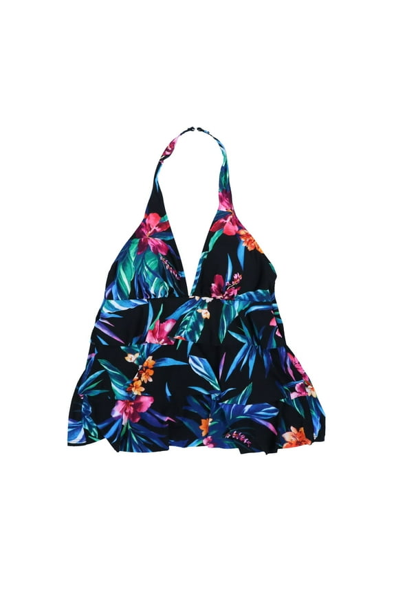 Women's Printed Swim Top Tiered Halter Multi