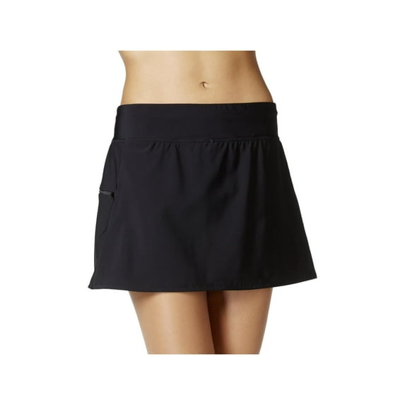Swim Solutions Womens Solid Skort Swim Skirt Black 14