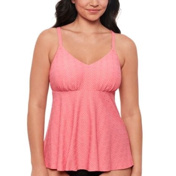 Swim Solutions Women's Textured Underwire Bikini Top, Tan Guava, Size 8