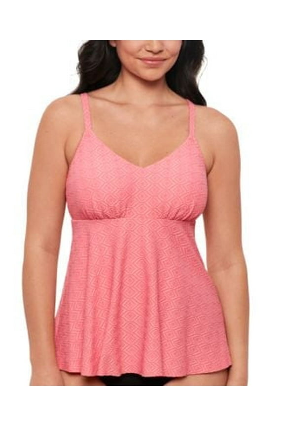 Women's Textured Underwire Bikini Top, Tan Guava, Size 8