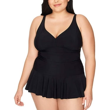 Swim Solutions Womens Tummy Control Swim Dress