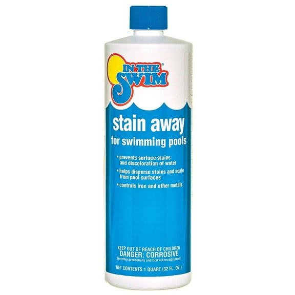 In The Swim Stain Away For Above Ground and Inground Swimming Pools - Removes Mineral Stains From Iron, Copper, and Magnesium in Swimming Pools - 1 Quart F065001012AE