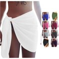 thumbnail image 1 of Swim Suit Coverup for Women Summer Solid Beach Skirt Side Knot Short Swimsuit Cover Up White,One Size, 1 of 8