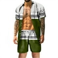 thumbnail image 1 of Swim Suit,Men's Polo Shirt And Shorts Set Summer Outfits 2 Piece Shorts Tracksuit Fashion Casual Short Sleeve Polo Suit(Green,L), 1 of 4