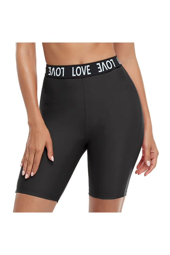 Swim Suits For Women 2024 Boy Shorts Plus Size Swimming Cropped Pants High Waist Solid Color Slim Trunks