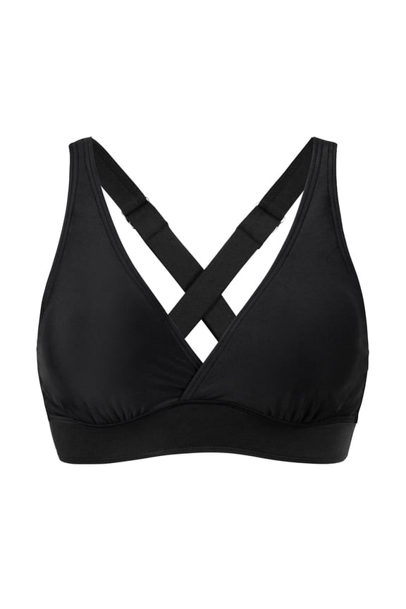Swim Suits for Women 2024,Women Elastic Swimwear Tops Underwire Full Coverage Bikini Top Push Up Swim Crop Top Tie Back Bathing Suit Tops,Athletic Swimsuits for Women(Size:XL)