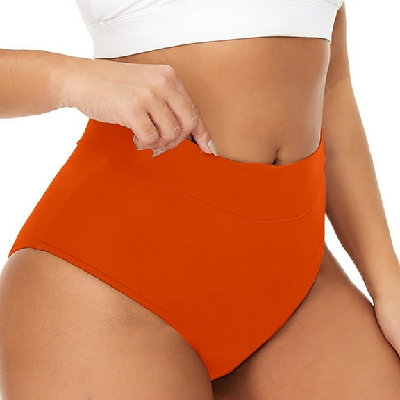 Swim Suits for Women,Leak Proof Period Underwear Four Layer High Waist Swim Trunks Quick Dry Sports Panties for Athletic Training,Tankini Swimsuits for Women,M,Orange