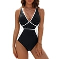 thumbnail image 1 of Swim Suits  Women One Piece Tummy Control Swimsuits Shapewear Full Coverage Bathing Suits 2XL, Black, 1 of 6