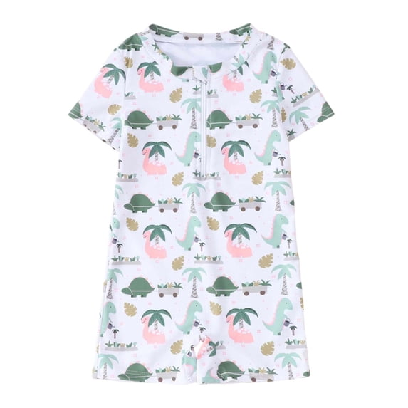 Swim Suits for Boys Cartoon Print Pool Summer Water Play Rash Guard Beachwear