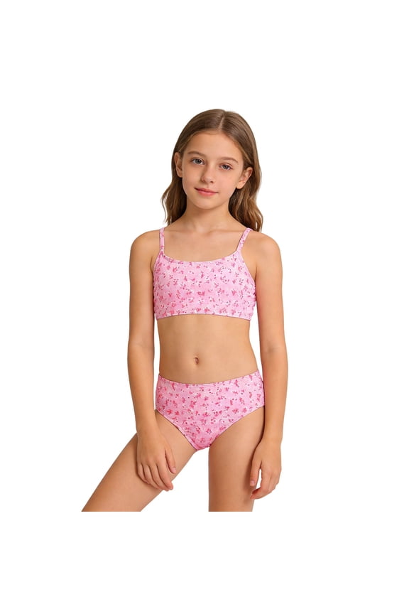 Swim Suits for Girls Floral Print Bikini 2 Pcs Teen Juniors Summer Pool Party Bathing Suit