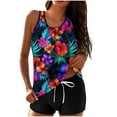 thumbnail image 1 of Swim Suits for Women 2 Piece Tummy Control Bathing Suit Floral Tankini Top with Drawstring Boyshort Modest Swimwear, 1 of 5
