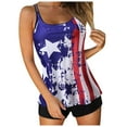 thumbnail image 1 of Swim Suits for Women 2024 Tankini Two Piece Bathing Suits 4Th of July Printed Long Torso Tank Tops with Boyshorts Swimwear, 1 of 5