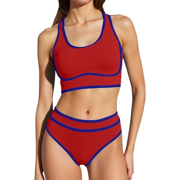 Swim Suits for Women 2026 Two Piece Tankini Bikini with High Waist Bottoms Athletic Beach Pool Swimwear