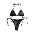 thumbnail image 1 of Swim Suits for Women Color Block High Neck Sporty Chic One Piece Swimwear,Black,XL, 1 of 4